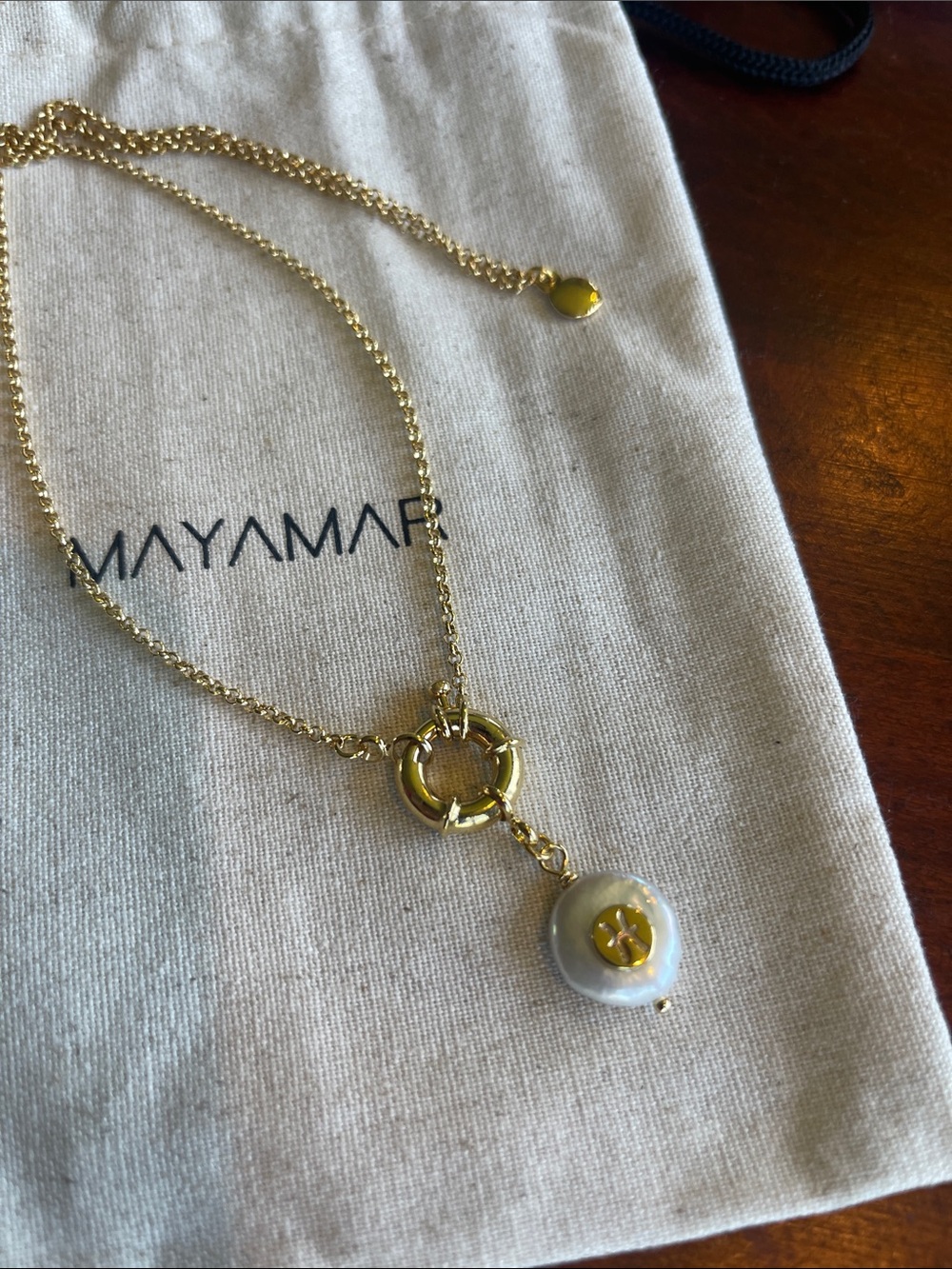Pisces - Zodiac Pearl Charm Necklace - 24k gold plating & freshwater pearl 00895